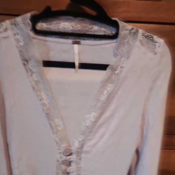 Free People Purple Long Sleeve Embellished Blouse - Picture 5 of 8